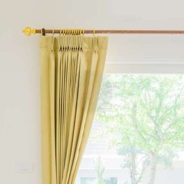 Chenille Golden Lined Pencil Pleat Curtains
